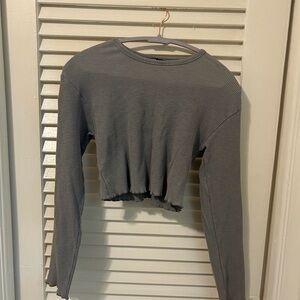 Zara Charcoal Ribbed Crop Top